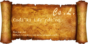 Csáki Lóránt névjegykártya
